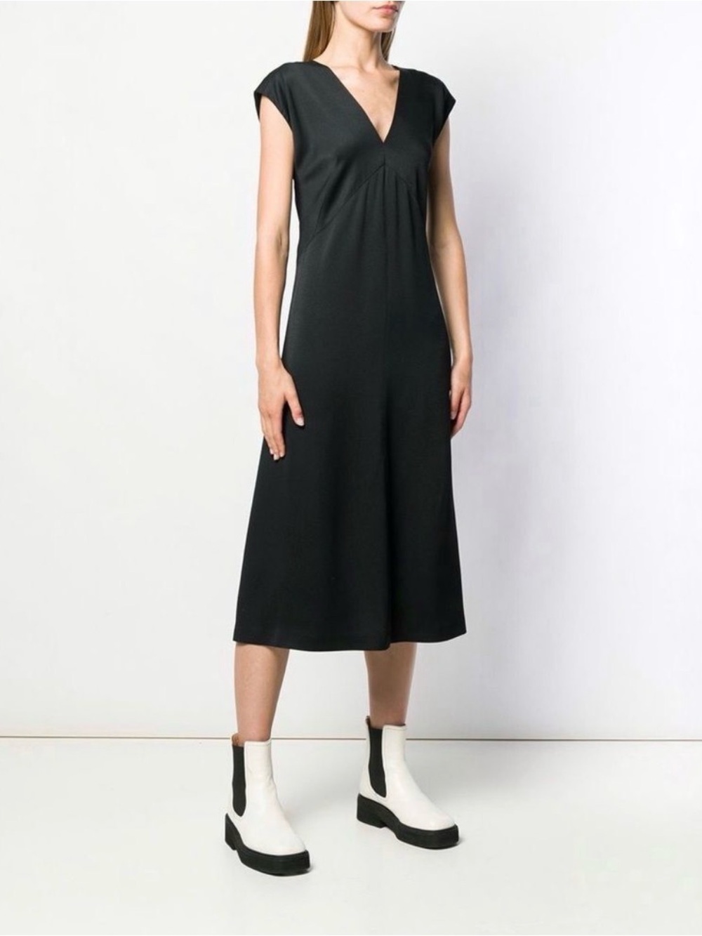 JOSEPH Sienna Light Cady Dress in Black Size 36 (4 US)